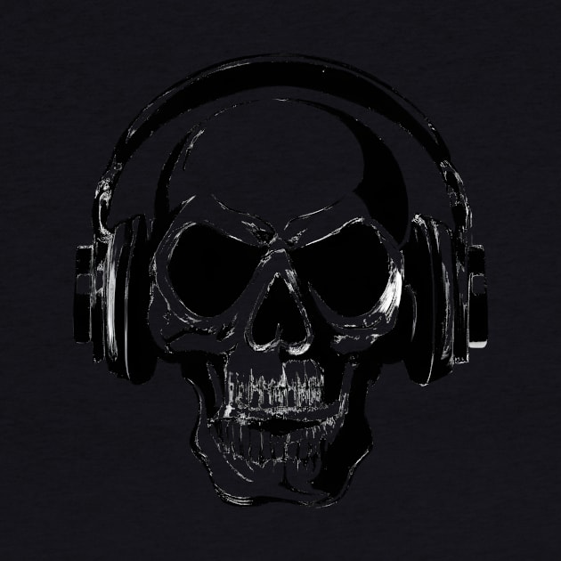 Skull With Headphones by SHAIKY